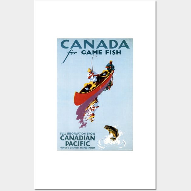 CANADA For Game Fish Advertisement Vintage Holiday Travel Wall Art by vintageposters